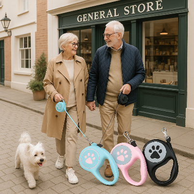 laisse pour chien bleu ciel rose noir papy mamy