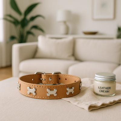 Nettoyer facilement collier en cuir pour chien