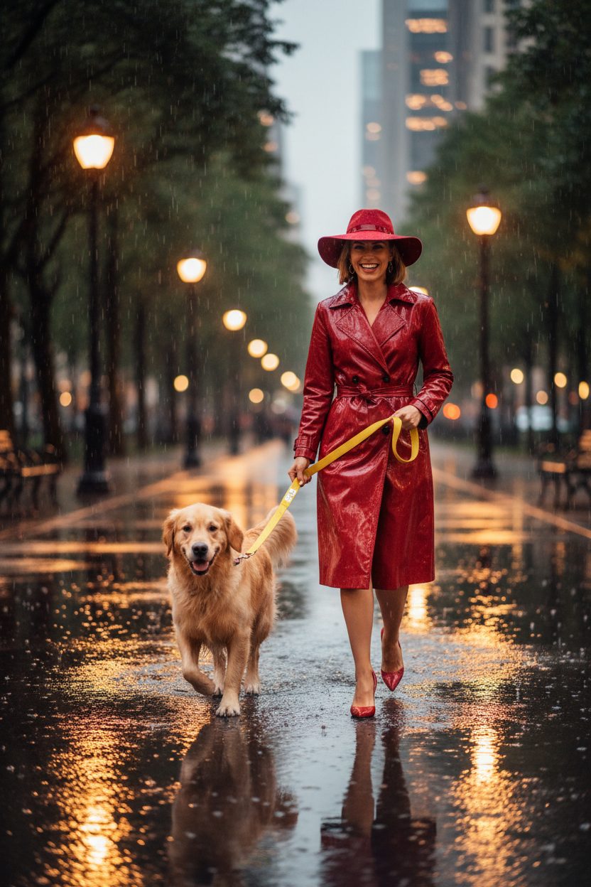 équipement chien pluie heureux