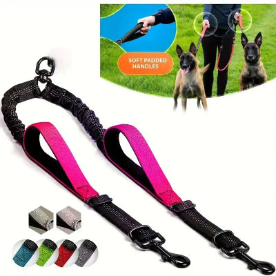 double laisse pour chien couleur rose