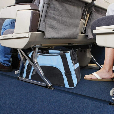 Sac de transport pour chien sous le siège dans l'autobus