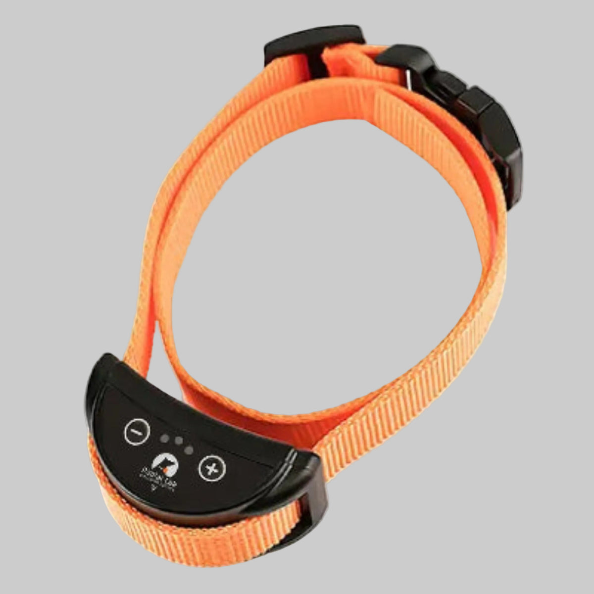 Collier anti-aboiement pour petit chien orange, boîtier noir avec boutons