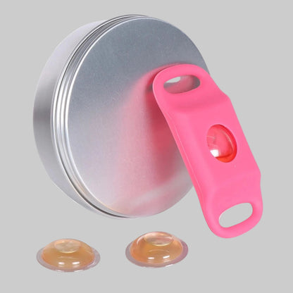 Collier anti-puce pour chien rose avec boîtier et deux pastilles huileuses ambrées