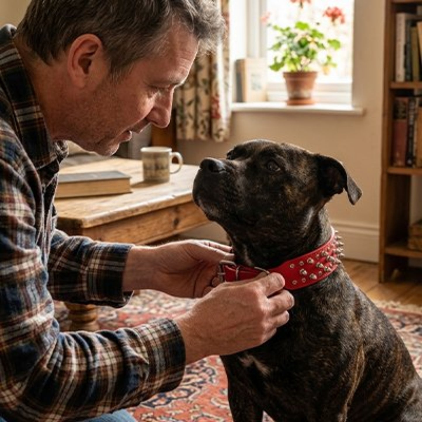 Collier Chien rouge homme l attache devant Rex