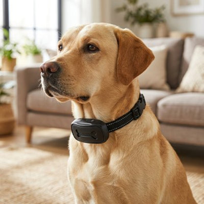 Collier de dressage rechargeable : boîtier noir sur sangle pour chien