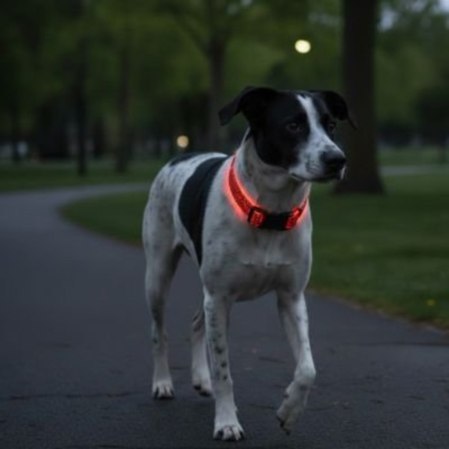 Collier lumineux pour chien rouge, tour de cou avec liseré lumineux