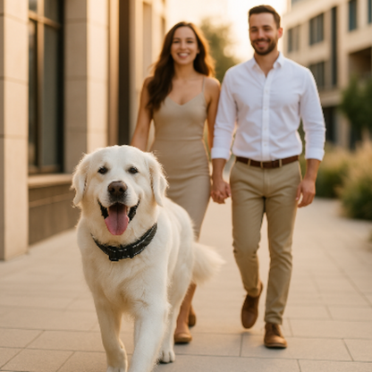 Collier réfléchissant pour chien noir, avec bandes réfléchissantes au cou