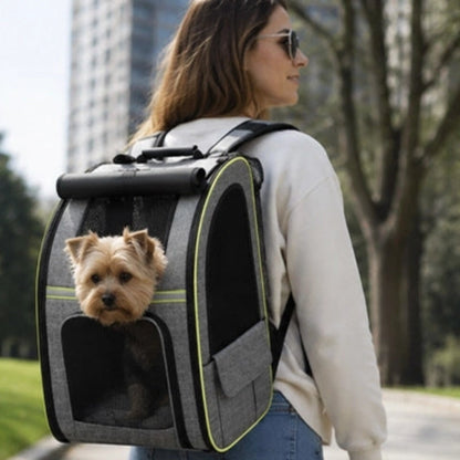 Sac de transport pour chien à parois rigides, noir, hublot en filet et poignée rabattable
