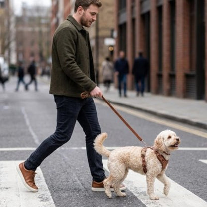 Harnais chien en Y marche avec son humain