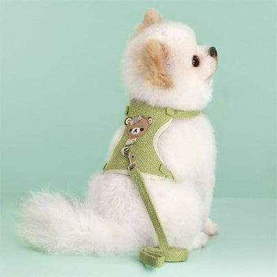 Harnais pour petit chien vert mignon