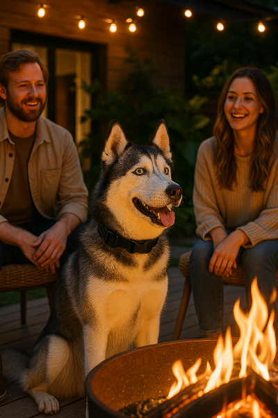 Husky feux foyer collier anti aboiements calme