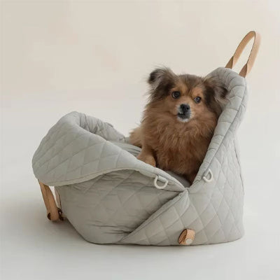 Gris kaki sac pour transporter un chien autobus