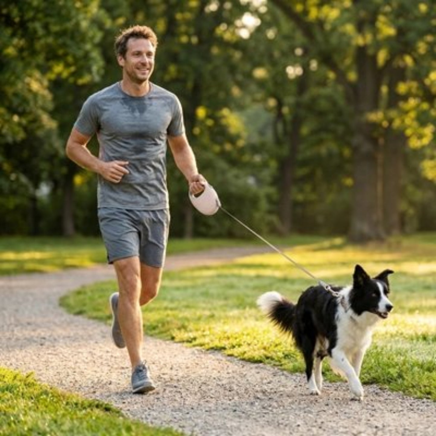 Laisse de Chien border colley jogging