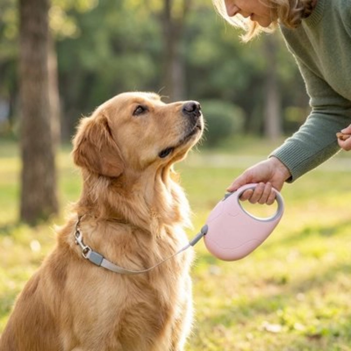 Laisse de Chien Golden roux assis