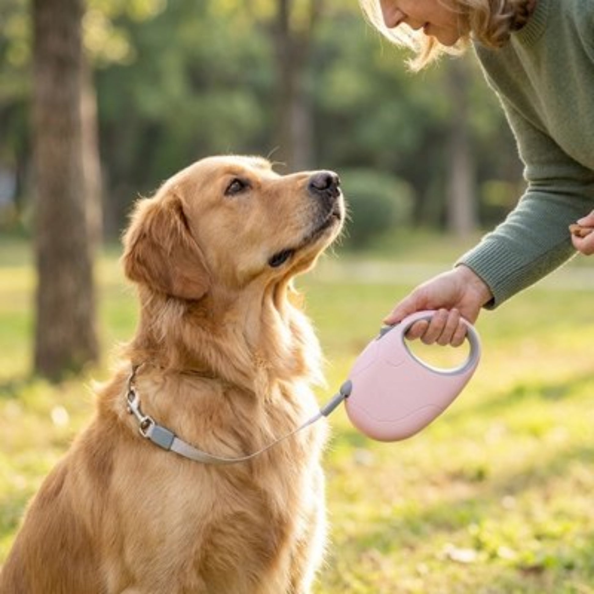 Laisse de Chien Golden roux assis