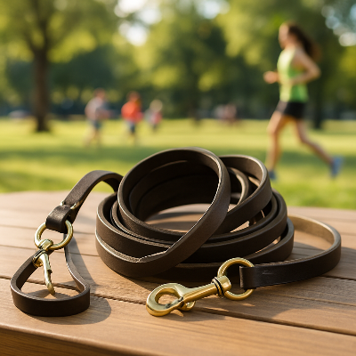 Laisse mains libres pour chien table parc