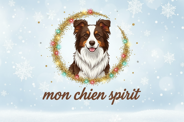 Logo de Noël Mon chien Spirit - Version neige