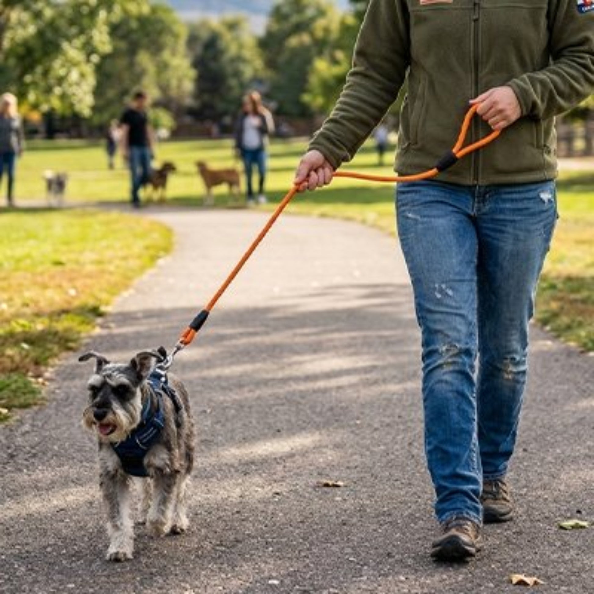 Longe pour chien 5 m orange, corde tressée et mousqueton