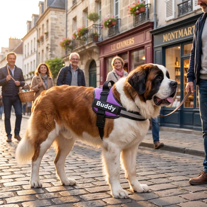Loup portant son harnais pour chien grande race fière