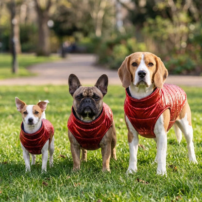 Manteau Chien trois mannequins de différentes tailles