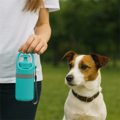 Ramasse-crottes pour chien bleu turquoise avec poignée, prêt à ramasser