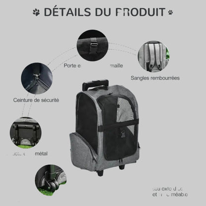 Les caractéristique du sac à dos pour chien 2 en 1 