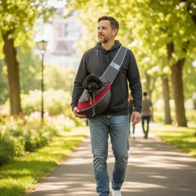 sac de transport pour chien rouge