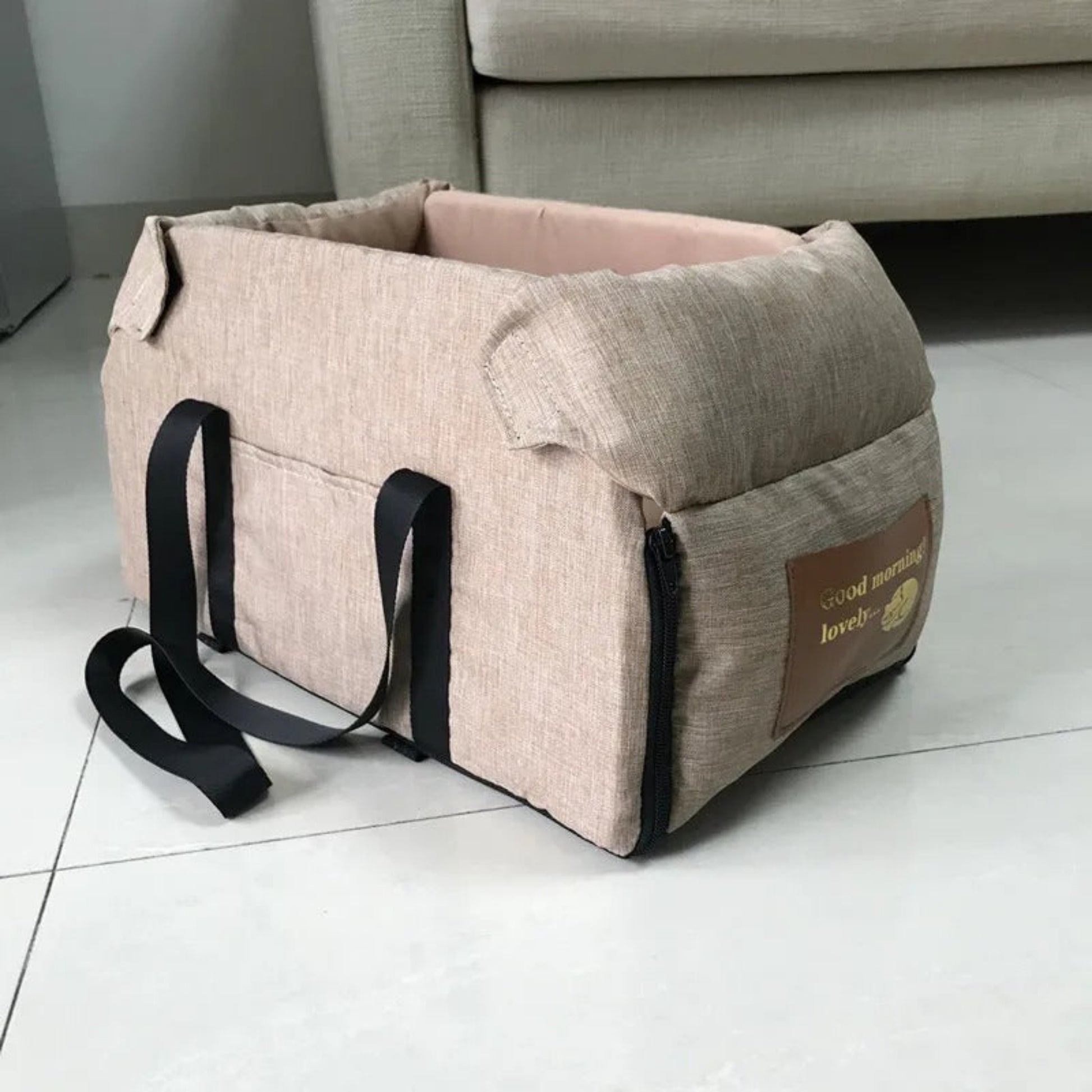 Sac transport chien voiture kaki