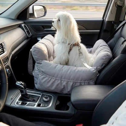 Siege auto pour chien 15 kg assis regarde dehors